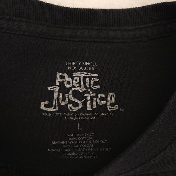 2Pac Tupac Poetic Justice Rap Long Sleeve T Shirt Mens Size Large L Black - Picture 3 of 11